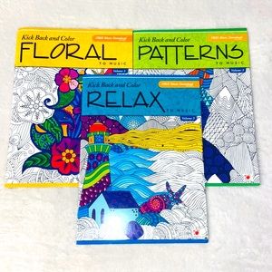 Kick Back and Color Adult Coloring Books (3pk)